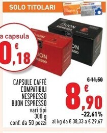Conad Superstore Buon espresso capsule caffè compatibili nespresso offerta