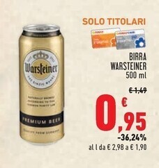 Conad Superstore Warsteiner birra offerta
