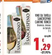 Conad Superstore Cantine ronco vino da tavola sancrispino offerta