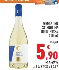 Conad Superstore Notte rossa vermentino salento igp offerta