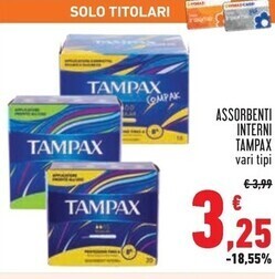 Conad Superstore Tampax assorbenti interni offerta