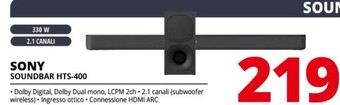 Comet Sony soundbar hts-400 offerta