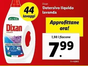 Lidl Dixan detersivo liquido lavanda offerta