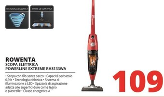 Comet Rowenta scopa elettrica powerline extreme rh8133wa offerta