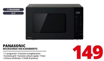 Comet Panasonic microonde nn-k36nbmepg offerta
