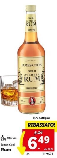 Lidl James cook rum offerta