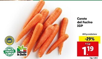 Lidl Carote del fucino igp offerta