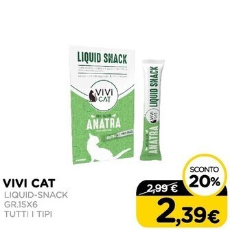Arcaplanet Vivi cat - liquid-snack gr.15x6 tutti i tipi offerta