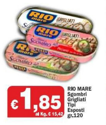 Primo Prezzo Rio Mare Sgombri Grigliati Tipi Esposti 120gr offerta