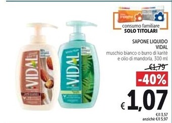 Spazio Conad Vidal sapone liquido offerta