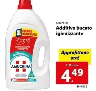 Lidl Amuchina additivo bucato igienizzante offerta