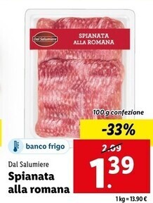 Lidl Dal salumiere spianata alla romana offerta