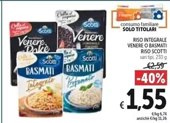 Spazio Conad Riso scotti riso integrale venere o basmati offerta