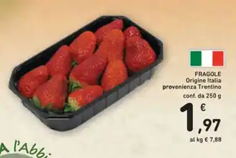 Spazio Conad FRAGOLE Origine Italia provenienza Trentino conf. da 250 g offerta