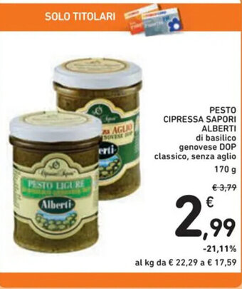 Spazio Conad PESTO CIPRESSA SAPORI ALBERTI 170 g offerta