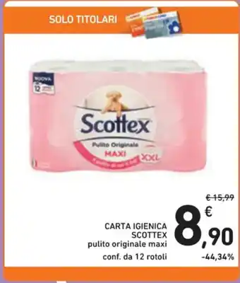 Spazio Conad CARTA IGIENICA SCOTTEX conf. da 12 rotoli offerta