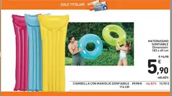 Spazio Conad MATERASSINO GONFIABILE Dimensioni: 183 x 69 cm offerta