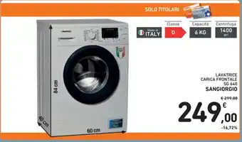 Spazio Conad LAVATRICE CARICA FRONTALE SG 640 SANGIORGIO offerta
