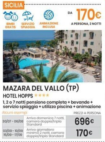 Eurospin MAZARA DEL VALLO (TP) HOTEL HOPPS **** offerta