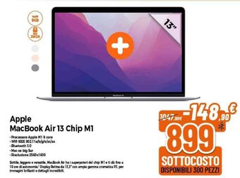 Expert Apple MacBook Air 13 Chip M1 offerta