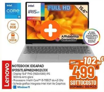 Expert Lenovo NOTEBOOK IDEAPAD IP3151TL6PN82H802UJIX offerta