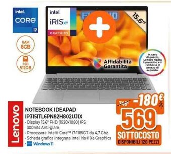 Expert Lenovo NOTEBOOK IDEAPAD IP3151TL6PN82H802UJIX offerta