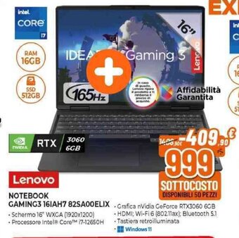 Expert Lenovo NOTEBOOK GAMING3 161AH7 82SA00ELIX offerta