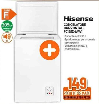 Expert Hisense CONGELATORE ORIZZONTALE FC125D4AW1 offerta
