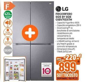 Expert LG FRIGORIFERO SIDE BY SIDE GSBV70DSTM offerta
