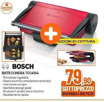 Expert BOSCH BISTECCHIERA TCG4104 offerta