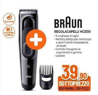 Expert Braun REGOLACAPELLI HC5310 offerta