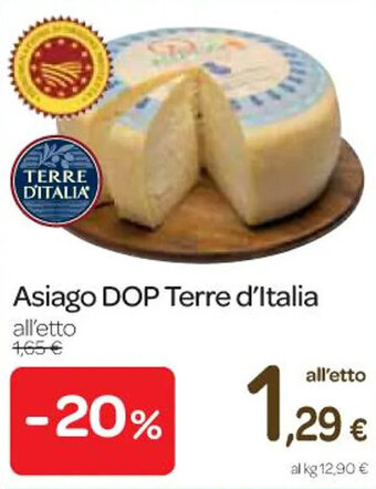 Carrefour Express Asiago DOP Terre d'Italia offerta