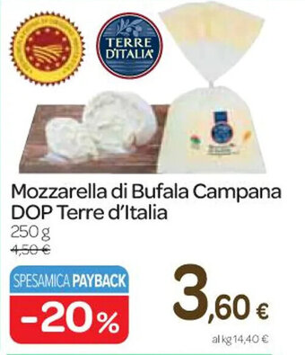 Carrefour Express Mozzarella di Bufala Campana DOP Terre d'Italia 250 g offerta