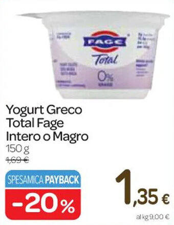 Carrefour Express Yogurt Greco Total Fage Intero o Magro 150 g offerta
