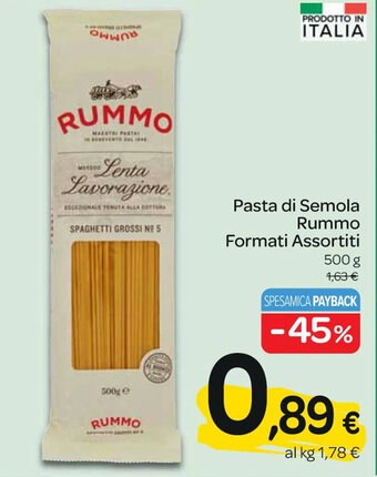 Carrefour Express Pasta di Semola Rummo Formati Assortiti 500 g offerta
