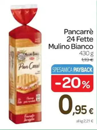 Carrefour Express Pancarrè 24 Fette Mulino Bianco 430 g offerta
