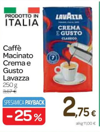 Carrefour Express Caffè Macinato Crema e Gusto Lavazza 250 g offerta