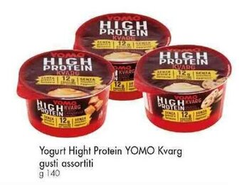 Yogurt Hight Protein YOMO Kvarg gusti assortiti g 140
