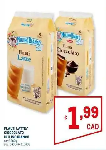 Metro FLAUTI LATTE/ CIOCCOLATO MULINO BIANCO 280 g offerta