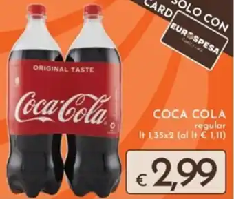 Eurospesa COCA COLA regular lt 1,35 x 2 offerta