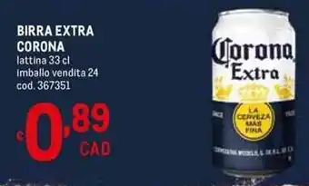 Metro BIRRA EXTRA CORONA lattina 33 cl offerta