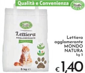 Lettiera agglomerante MONDO NATURA kg 5
