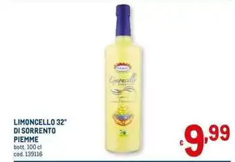 Metro LIMONCELLO 32° DI SORRENTO PIEMME bott, 100 cl offerta