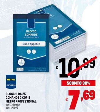 Metro BLOCCHI DA 25 COMANDE 3 COPIE METRO PROFESSIONAL conf. 10 pezzi offerta
