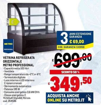 Metro VETRINA REFRIGERATA ORIZZONTALE METRO PROFESSIONAL offerta