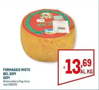Metro FORMAGGIO MISTO BEL SEPI SEPI 3 kg offerta