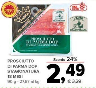 Todis PROSCIUTTO DI PARMA DOP STAGIONATURA 18 MESI 90 g offerta