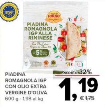 PIADINA ROMAGNOLA IGP CON OLIO EXTRA VERGINE D'OLIVA 600 g