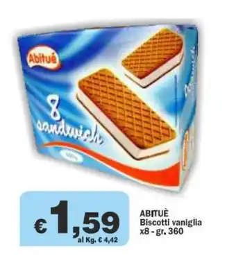 Primo Prezzo Abituè Biscotti vaniglia x8 360gr offerta