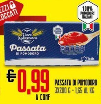Todis PASSATA DI POMODORO 3X200 G offerta